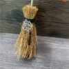 Dust Removal Broom Wicca Celtic Pentagram Mini Witch Broom Witchcraft Accessories Raw Crystal Wicca Altar Broom