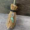 Dust Removal Broom Wicca Celtic Pentagram Mini Witch Broom Witchcraft Accessories Raw Crystal Wicca Altar Broom