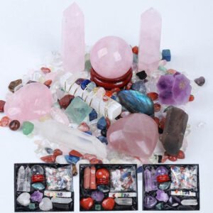 Crystal chakra wand Healing stone magic wand Chakra Stone Collection  Reiki Crystal Crafts with gifts box Magic Set