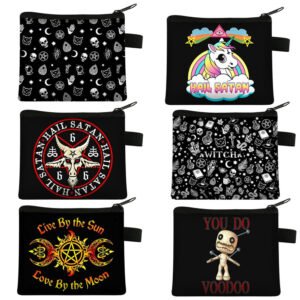 Witch / Voodoo / Wicca Coin Puse Women Wallet Witchcraft / Black Cat Boys Girls Coin Bag Wicca Collection