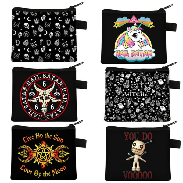 Witch / Voodoo / Wicca Coin Puse Women Wallet Witchcraft / Black Cat Boys Girls Coin Bag Wicca Collection