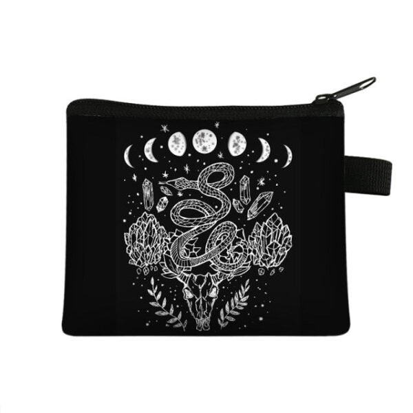 Witch / Voodoo / Wicca Coin Puse Women Wallet Witchcraft / Black Cat Boys Girls Coin Bag Wicca Collection