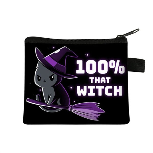 Witch / Voodoo / Wicca Coin Puse Women Wallet Witchcraft / Black Cat Boys Girls Coin Bag Wicca Collection