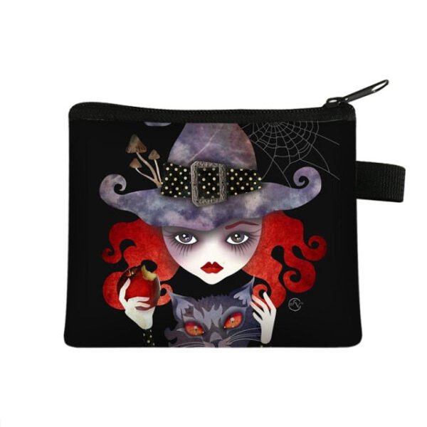 Witch / Voodoo / Wicca Coin Puse Women Wallet Witchcraft / Black Cat Boys Girls Coin Bag Wicca Collection