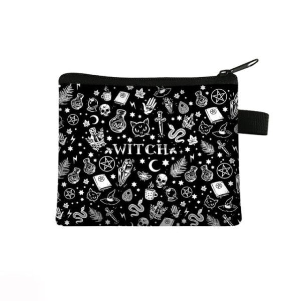 Witch / Voodoo / Wicca Coin Puse Women Wallet Witchcraft / Black Cat Boys Girls Coin Bag Wicca Collection