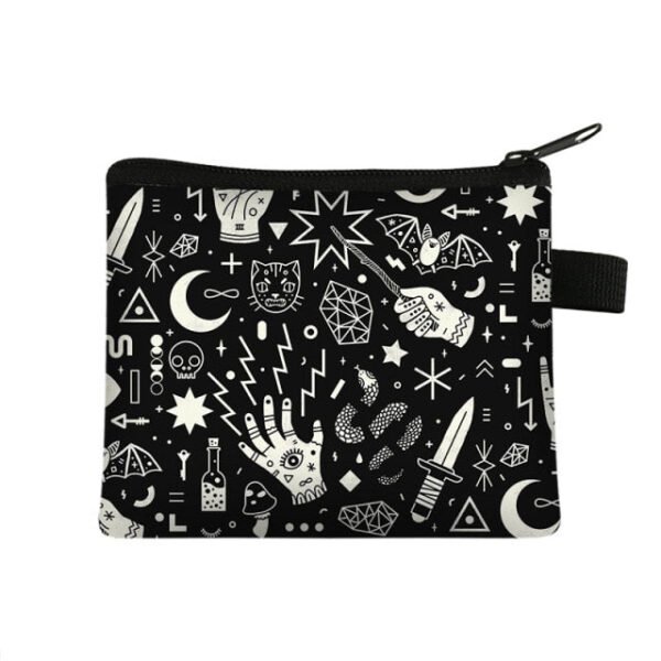 Witch / Voodoo / Wicca Coin Puse Women Wallet Witchcraft / Black Cat Boys Girls Coin Bag Wicca Collection