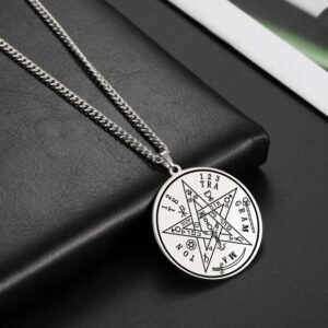 Wicca Necklace Tetragrammaton Pendant  Pentagram of Solomon Amulet