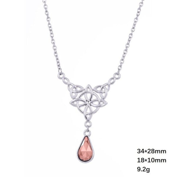 Celtics Knot Wicca Triquetra Pendant Necklace Pearl Crystal Rhinestone Chain Choker Necklaces