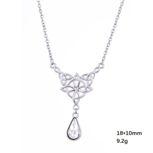 Celtics Knot Wicca Triquetra Pendant Necklace Pearl Crystal Rhinestone Chain Choker Necklaces