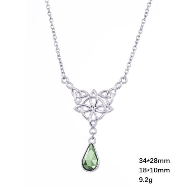 Celtics Knot Wicca Triquetra Pendant Necklace Pearl Crystal Rhinestone Chain Choker Necklaces