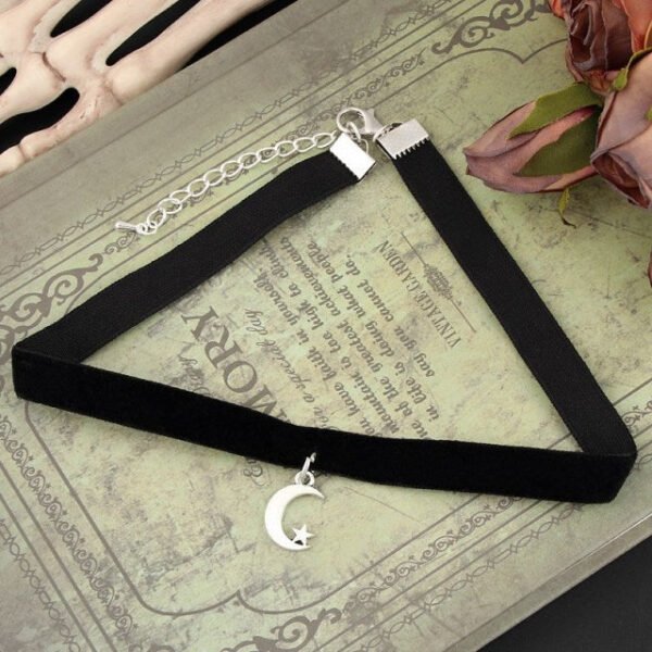 Gothic Statement Necklace Triple Moon Goddess Wicca Pentagram Necklaces