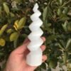 Natural Selenite Lamp Carved Pyramid Tower Healing Crystal Wand Heart Palm Stone Wicca Decor Point White Plate 15cm