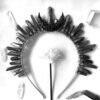 Raw crystal crown black moon crown Wicca photography props witch accessories hair accessories Gothic wedding bridal gift for her