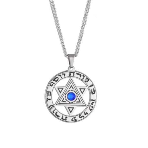 Wicca Necklace Tetragrammaton Pendant  Pentagram of Solomon Amulet