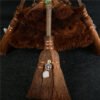 Dust Removal Broom Wicca Celtic Pentagram Mini Witch Broom Witchcraft Accessories Raw Crystal Wicca Altar Broom
