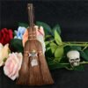 Dust Removal Broom Wicca Celtic Pentagram Mini Witch Broom Witchcraft Accessories Raw Crystal Wicca Altar Broom