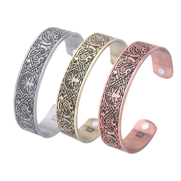 Vintage Viking Bangle Men Women Health Cuff Bracelet Wicca Supernatural Tree of Life Rune Celtics Knot Amulet Talisman Jewelry
