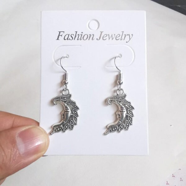 Vintage Moon Sun Dangle Drop Earrings  Goth Gothic Wicca Jewelry