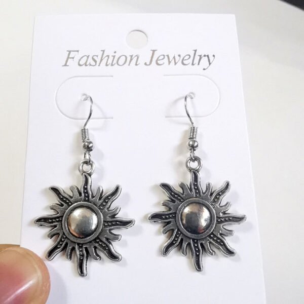 Vintage Moon Sun Dangle Drop Earrings  Goth Gothic Wicca Jewelry