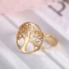 Lucktune Tree of Life Ring for Women Men Stainless Steel Gold Color Viking Rings Fashion Valentine's Day Wicca Jewelry Gift