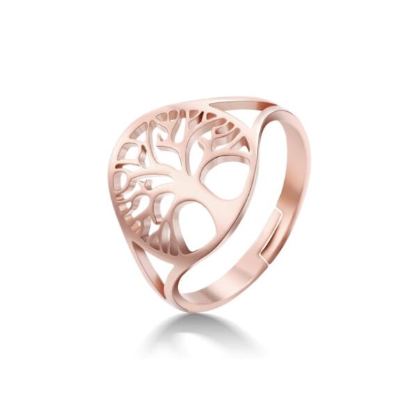 Lucktune Tree of Life Ring for Women Men Stainless Steel Gold Color Viking Rings Fashion Valentine's Day Wicca Jewelry Gift