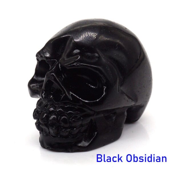 1.5" Skull Statue Natural Stones Carved Healing Crystals Ornament Reiki Witchcraft Supplies Gemstone Wicca Halloween Decorations