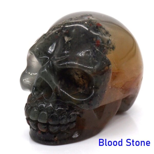 1.5" Skull Statue Natural Stones Carved Healing Crystals Ornament Reiki Witchcraft Supplies Gemstone Wicca Halloween Decorations