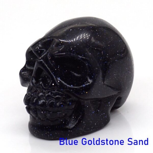 1.5" Skull Statue Natural Stones Carved Healing Crystals Ornament Reiki Witchcraft Supplies Gemstone Wicca Halloween Decorations