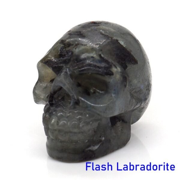 1.5" Skull Statue Natural Stones Carved Healing Crystals Ornament Reiki Witchcraft Supplies Gemstone Wicca Halloween Decorations