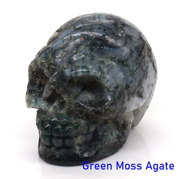 1.5" Skull Statue Natural Stones Carved Healing Crystals Ornament Reiki Witchcraft Supplies Gemstone Wicca Halloween Decorations