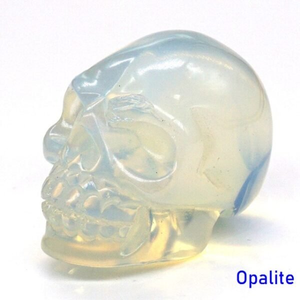 1.5" Skull Statue Natural Stones Carved Healing Crystals Ornament Reiki Witchcraft Supplies Gemstone Wicca Halloween Decorations