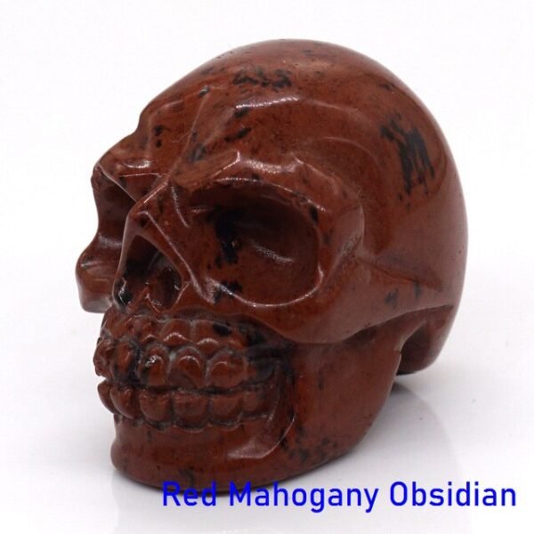 1.5" Skull Statue Natural Stones Carved Healing Crystals Ornament Reiki Witchcraft Supplies Gemstone Wicca Halloween Decorations