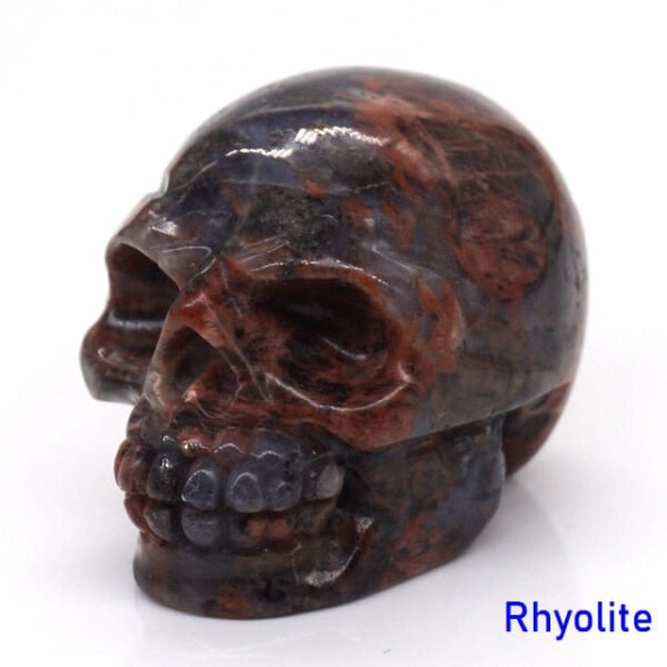 1.5" Skull Statue Natural Stones Carved Healing Crystals Ornament Reiki Witchcraft Supplies Gemstone Wicca Halloween Decorations