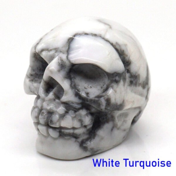 1.5" Skull Statue Natural Stones Carved Healing Crystals Ornament Reiki Witchcraft Supplies Gemstone Wicca Halloween Decorations