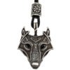 Green Black Red Eyes Wolf Amulet Pendant