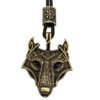 Green Black Red Eyes Wolf Amulet Pendant