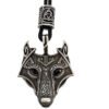 Green Black Red Eyes Wolf Amulet Pendant