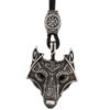 Green Black Red Eyes Wolf Amulet Pendant