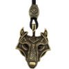 Green Black Red Eyes Wolf Amulet Pendant