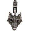 Green Black Red Eyes Wolf Amulet Pendant