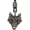 Green Black Red Eyes Wolf Amulet Pendant