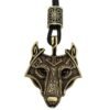 Green Black Red Eyes Wolf Amulet Pendant