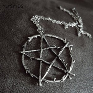 Gothic Pentagram Necklace Grunge Pentacle Wicca Punk Pentagram Statement Jewelry  Gift Punk