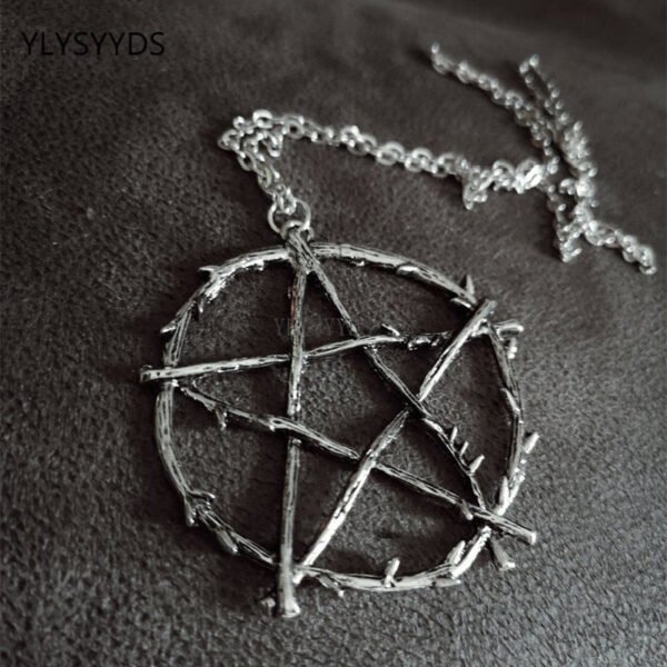 Gothic Pentagram Necklace Grunge Pentacle Wicca Punk Pentagram Statement Jewelry  Gift Punk
