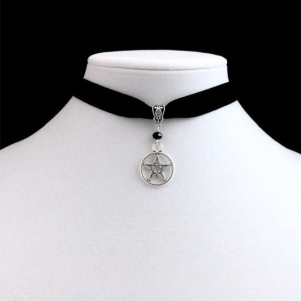 Gothic Pentagram Necklace Grunge Pentacle Wicca Punk Pentagram Statement Jewelry  Gift Punk