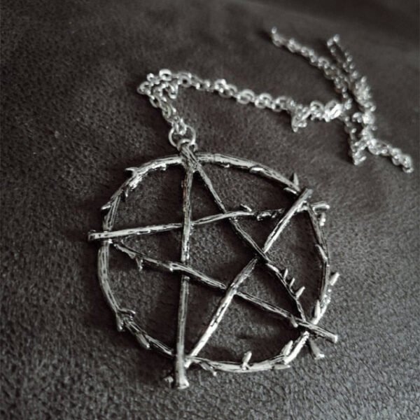 Gothic Pentagram Necklace Grunge Pentacle Wicca Punk Pentagram Statement Jewelry  Gift Punk