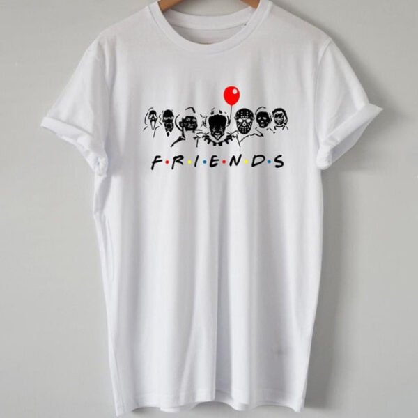 Friends Horror Oversized T Shirt Wicca Gothic Clothes Punk Cool T-shirts Halloween Edgy Graphic Tees Grunge Devil Rock Clothing
