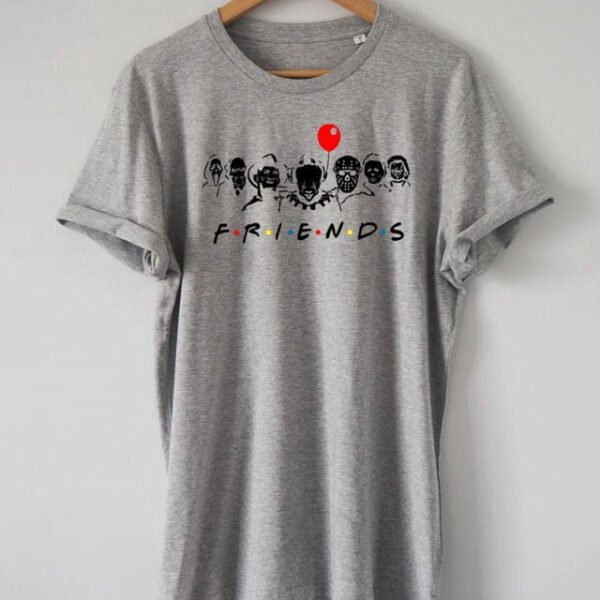 Friends Horror Oversized T Shirt Wicca Gothic Clothes Punk Cool T-shirts Halloween Edgy Graphic Tees Grunge Devil Rock Clothing