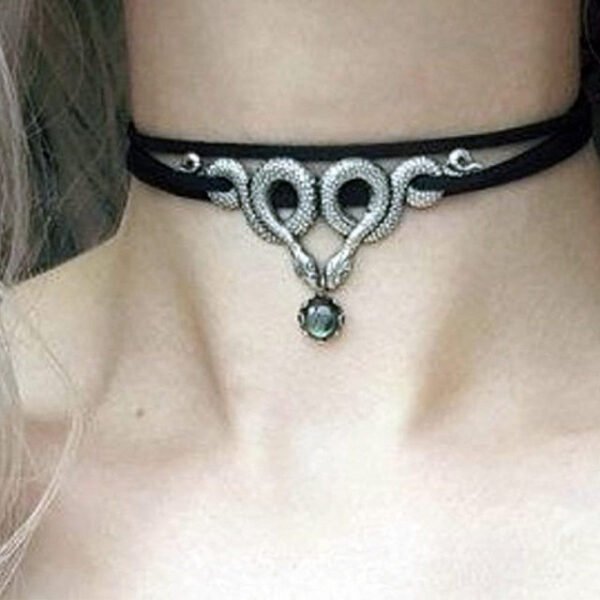 Labradorite Choker Snake Necklace