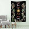 Moon Phase Flower Tarot Card Tapestry Wall Hanging Psychedelic Witchcraft Hippie Tapiz Dormitory Background Cloth Home Decor
